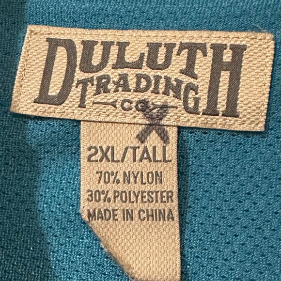 Duluth Trading Blue/White Plaid Button Down Shirt | 2XL Tall - Picture 3 of 3